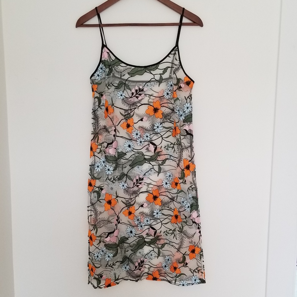 Forever 21 floral mesh dress